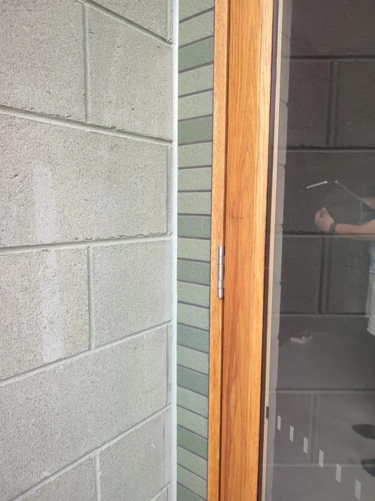 External door reveal sealed against blockwork, Melbourne caulking